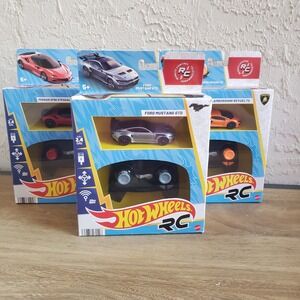 Hot Wheels RC Remote Control Car 3 Pack Mustang Lamborghini Ferrari New